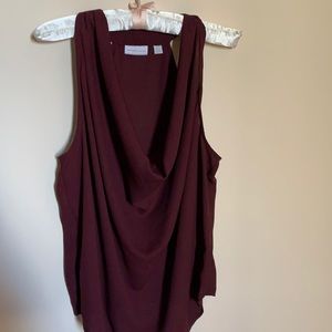 Deep purple deep V sleeveless top